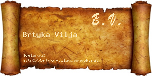 Brtyka Vilja névjegykártya